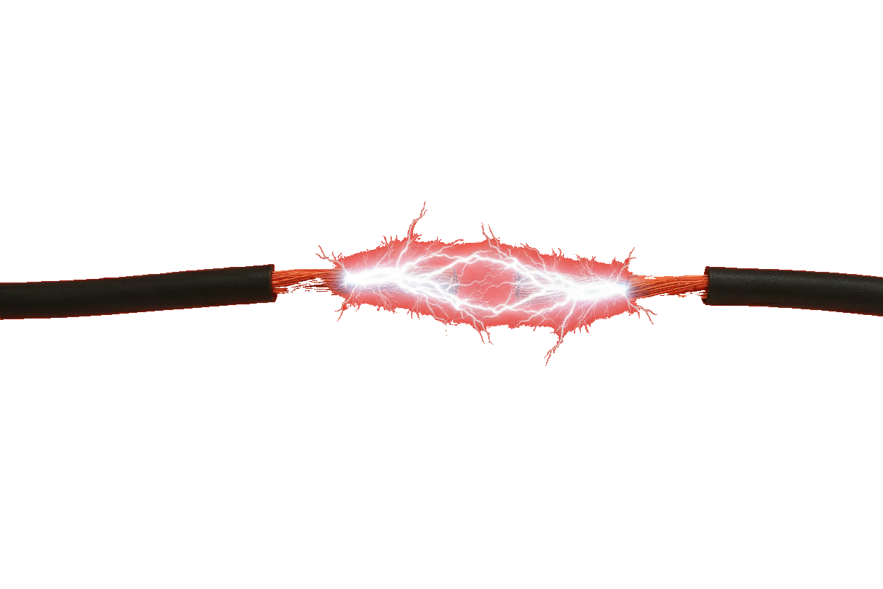 Cables connected with a spark